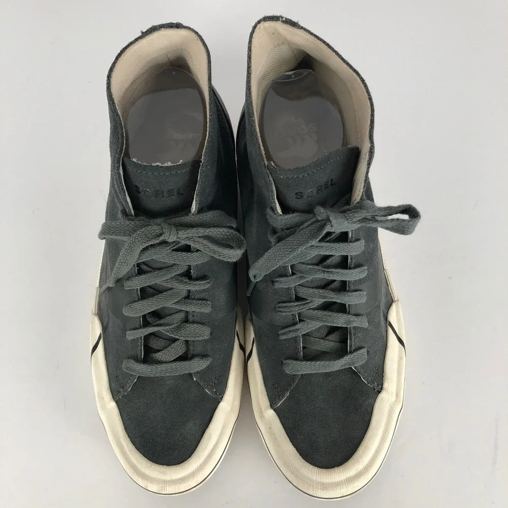 SOREL Caribou Mid Waterproof Suede Sneakers Men's Sz 9 42 Gray‎ NM4502-028 Shoes